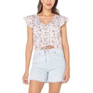 Celebrity Pink Women's Ruched Front Top - Floral, NWT, Never Worn